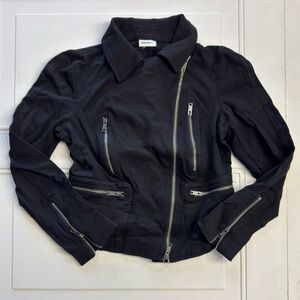 DKNY C Women’s Size S Asymmetrical Zip Up Light Moto Jacket Black